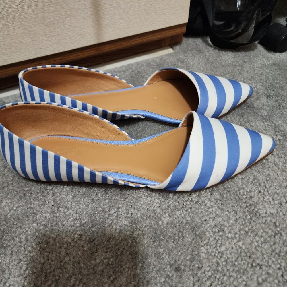 J Crew Stripe Zoe D’orsay Flats - Picture 5 of 8